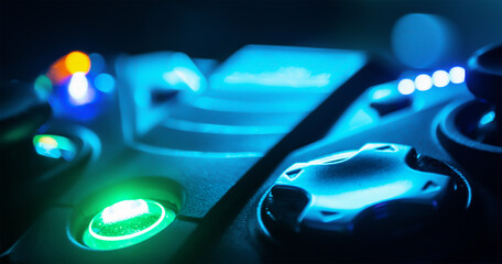 Extreme close up of an rgb gamepad © Gabriele Maltinti
