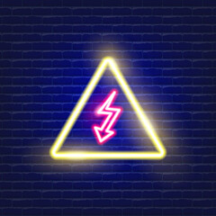 Attention Electricity neon icon. Electricity concept. Vector illustration for design.