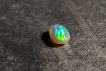 Opal gem with iridescence