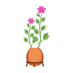 Flowerpot vector cartoon icon. Vector illustration flowerpot on white background. Isolated cartoon illustration icon of flower pot.