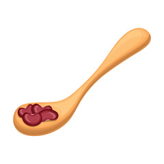 Spoon beans vector cartoon icon. Vector illustration spoon bean on white background. Isolated cartoon illustration icon of beans .