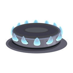Stove burner vector cartoon icon. Vector illustration burning gas on white background. Isolated cartoon illustration icon of gas stove.