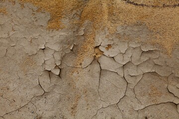 dry and cracked sand surface