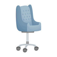 Chair office vector cartoon icon. Vector illustration armchair office on white background. Isolated cartoon illustration icon of chair office.