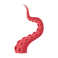 Tentacle of octopus vector cartoon icon. Vector illustration octopus on white background. Isolated cartoon illustration icon of tentacle .