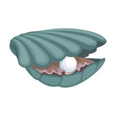 Shell sea vector cartoon icon. Vector illustration sea shell on white background. Isolated cartoon illustration icon of seashell.