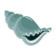 Shell sea vector cartoon icon. Vector illustration sea shell on white background. Isolated cartoon illustration icon of seashell.