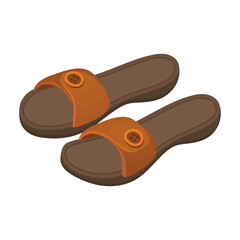 Sandal vector cartoon icon. Vector illustration flipflop on white background. Isolated cartoon illustration icon of sandal.