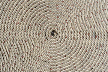 Rope folded into a spiral, close up