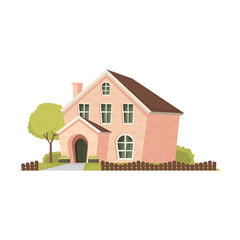 House vector cartoon icon. Vector illustration house on white background. Isolated cartoon illustration icon of apartment.
