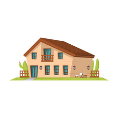 House vector cartoon icon. Vector illustration house on white background. Isolated cartoon illustration icon of apartment.