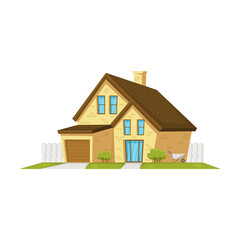 House vector cartoon icon. Vector illustration house on white background. Isolated cartoon illustration icon of apartment.