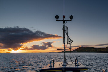 Fishing Boat Sunset Silhouette