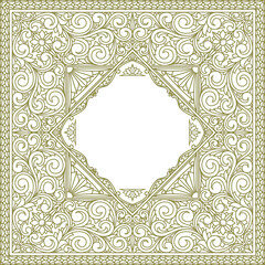 Decorative monochrome ornate vintage design blank card