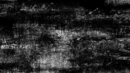 Black and white texture of scratches, chips, scuffs, dirt on old aged surface . Old film effect overlays for space or text.