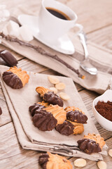 Butter cookies with chocolate.