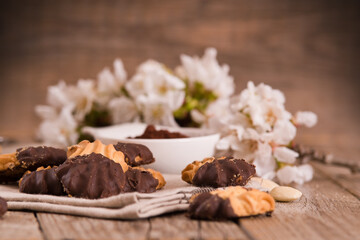 Butter cookies with chocolate.
