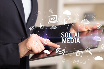 Close-up Of A Person Using Social Networking