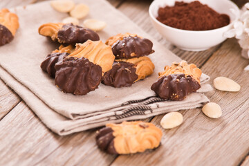 Butter cookies with chocolate.