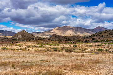 Landscape view of El Tolle near Murcia in Spain
