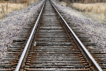 Fototapeta na wymiar empty railroad tracks