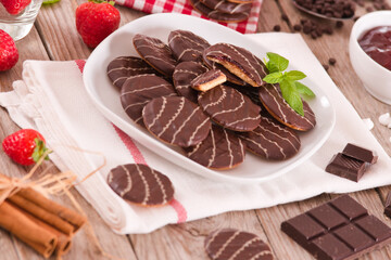 Soft cakes with strawberry. 