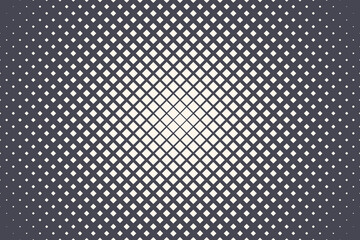 Rhombus Halftone Texture Vector Geometric Technology Abstract Background. Half Tone Squares Retro Colored Pattern. Minimal 80s Style Dynamic Tech Structure Wallpaper