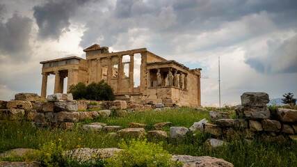 The Erechtheum temple of the Acropolis