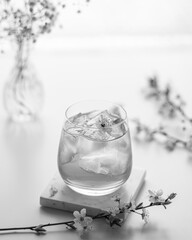 Cocktail with Ice, black and white