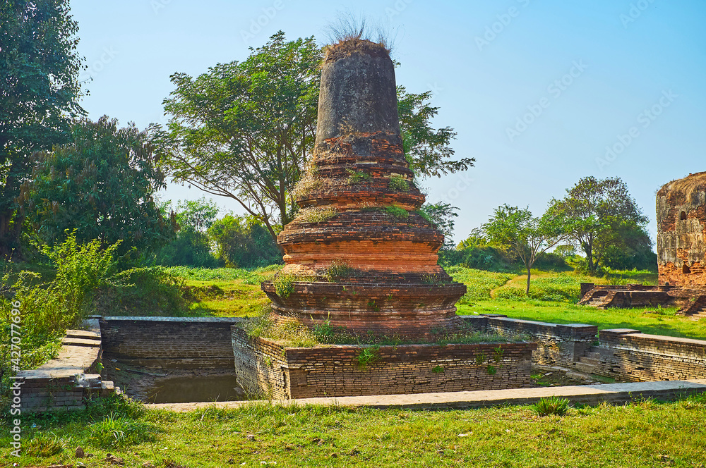 Poster The ruins of ancient stupa, Ava, Myanmar