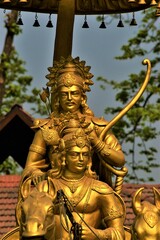 statue, sculpture, architecture, art, religion, monument, asia, ancient, culture, travel, europe, gold, temple, stone, tourism, sky, thailand, golden, old, history, landmark