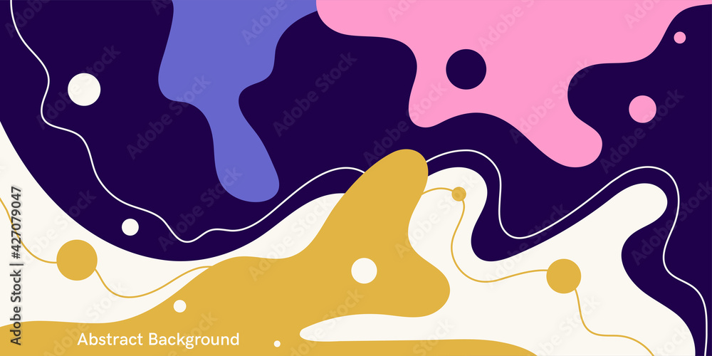 Poster modern backgrounds with abstract elements and dynamic shapes. compositions of colored spots. vector 