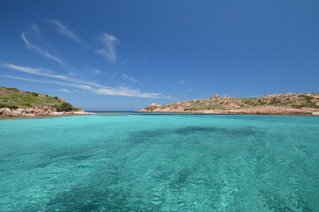 Porto Madonna, Passo degli Asinelli, Parco Nazionale Arcipelago di La Maddalena, Sardegna. Sea of...