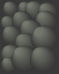 Drawn shaded spheres. Simple black pen and ink doodle sketches of circles with different types of shading texture. Shading tutorial,  design elements. Vector illustration.