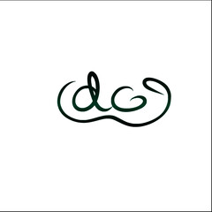Initial dc handwritten monogram and elegant logo design