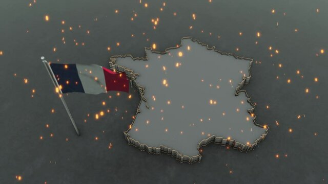 3D animation of the map of france