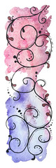 pattern, curls, watercolor