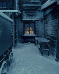 Christmas evening in the village