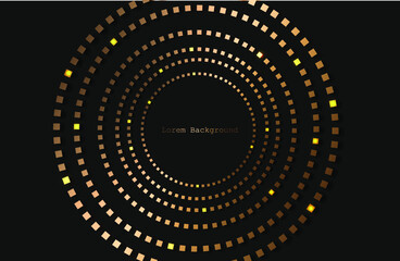 modern design. golden circles from squares. dark background. vector