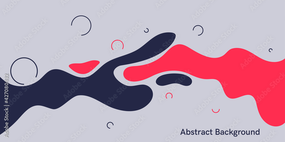 Poster trendy abstract background. composition of amorphous forms and lines. vector illustration