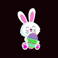 rabbit vector illustration for easter in cartoon style. Easter rabbit, easter Bunny. Vector illustration.