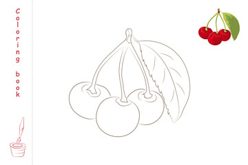 Coloring book cherry with example