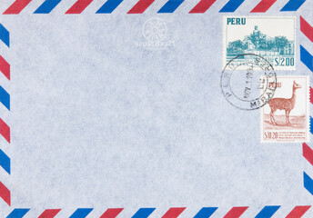 luftpost airmail air mail briefumschlag envelope vintage retro alt old gestempelt used frankiert...