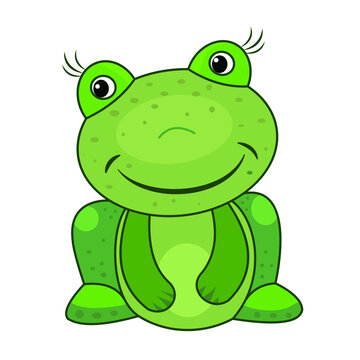 Funny animals. Vector image of cartoon characters, frog .