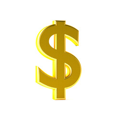 Dollar Sign in angle view. 3D Rendering.