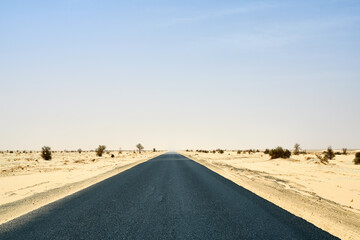 Sahara Desert Road in Mauritania