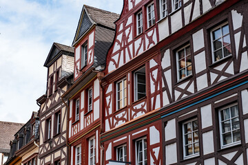 Half timbered houses at market square in Cochem, Germany