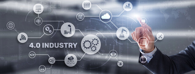 Industry 4.0 - The Fourth Industrial Revolution. Business Technology concept
