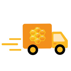 Car transports honey icon flat design vector image