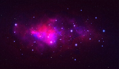 Vector cosmic watercolor illustration. Colorful space background